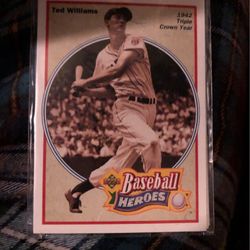 Baseball Heroes Ted Williamsh 1942 Triple Crown Year Trading Card 
