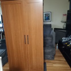 OAK STORAGE CABINET CLOTHING 