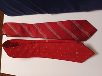 Vintage Christian Dior Neck Ties Lot Of 2 Mens Red EUC