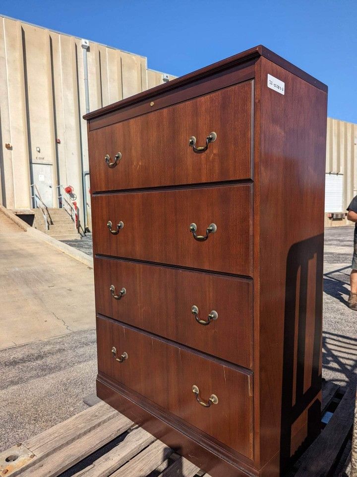 Solid Wood 4 Drawer Lateral File Cabinet