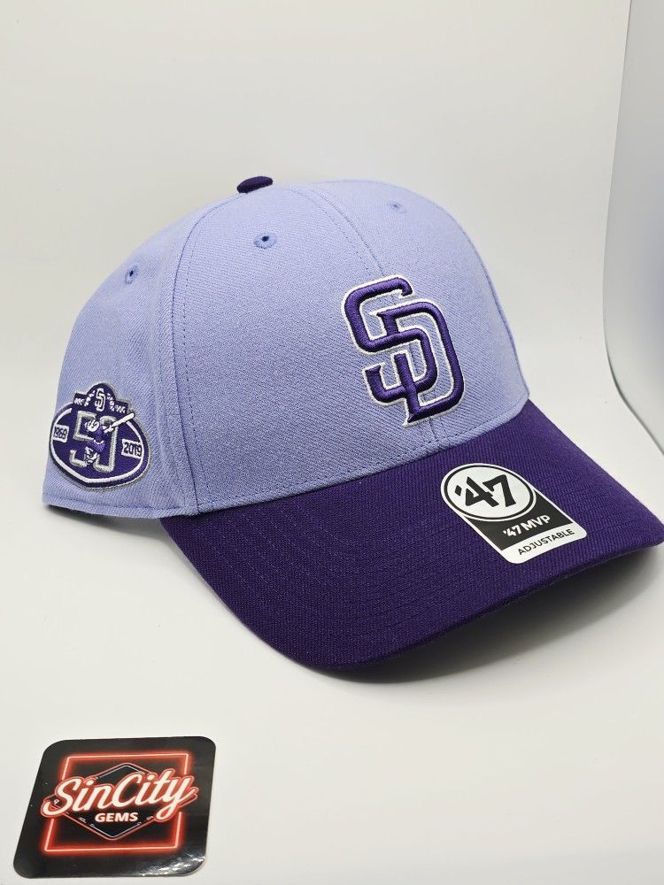 San Diego Padres 47 Brand MVP 50th Anniversary Lavender Purple Snapback Hat