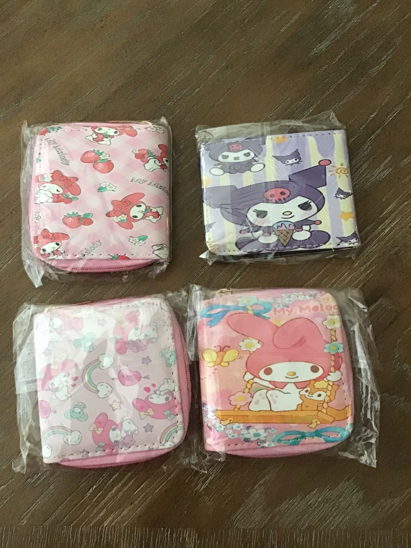 Hello Kitty, Kuromi, My Melody Print Wallets $5 Each