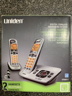 Uniden Digital Cordless Answering System with 2 Handsets; Expandable up to 12 headsets