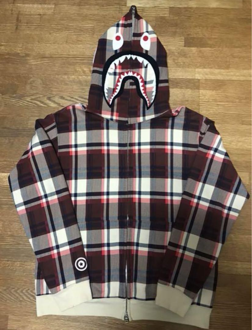 BAPE 15th Anniversary Plaid Shark Full Zip Hoodie