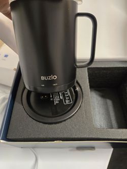 BUZIO 14oz Temperature Control Mug with Lid, Smart Heated Coffee Mug Self-Heating Coffee Cup Warmer with Mug Set, Temperature-Controlled, Powder Coate