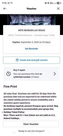 Two vouchers to Arte museum LV