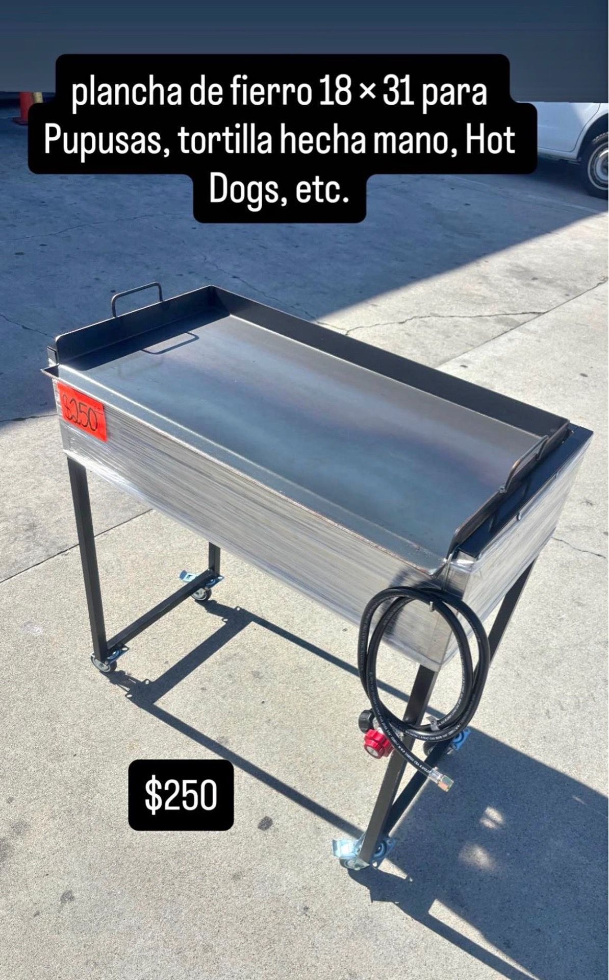 plancha de fierro 18 × 31 para pop up usas tacos hamburguesas Hot Dogs etc.
