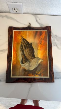 Praying Hands Wood Wall Plaque