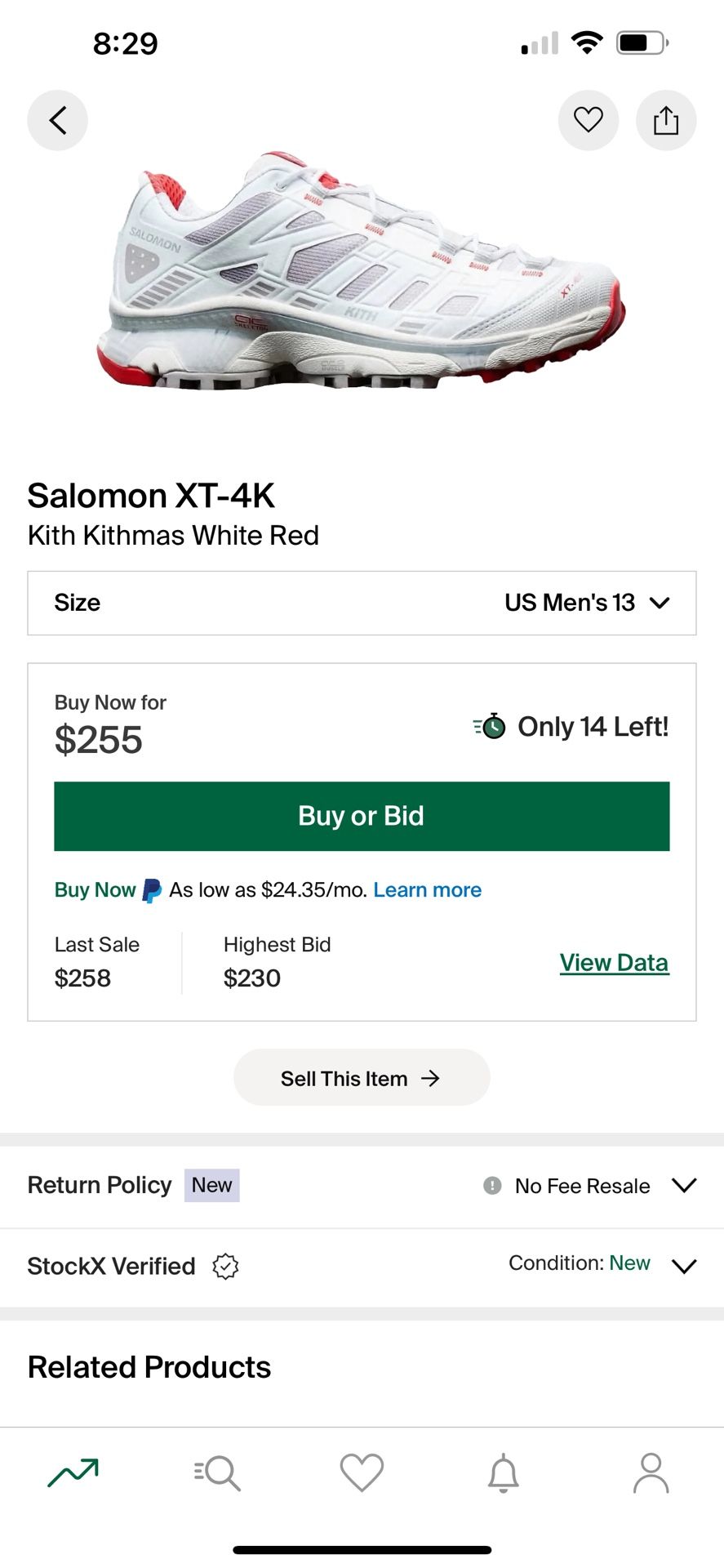 Brand New Kith Salomon Size 13