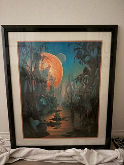 John Pitre "Beyond" Hand-Signed Artist's Proof A.P. 3/75, Custom Framed 32x38