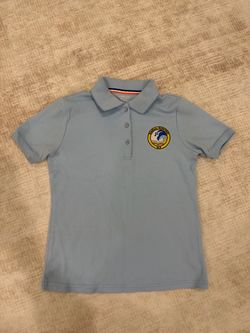 Aventura Waterways girls school uniform size 10 12 light blue polo shirt