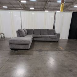Gray Fabric Sectional Sofa with Chaise