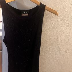 Black Sparkle Cutout Knit Tank — I.N. San Francisco