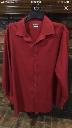 Van Heusen Mens Flex Red Dress Shirt Size Large (Cash Only)