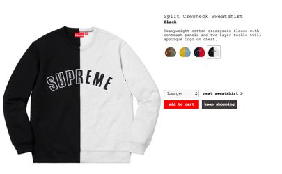 Supreme Men's Split Crewneck Sweatshirt in Black, Large for Sale in Federal  Way, WA - OfferUp