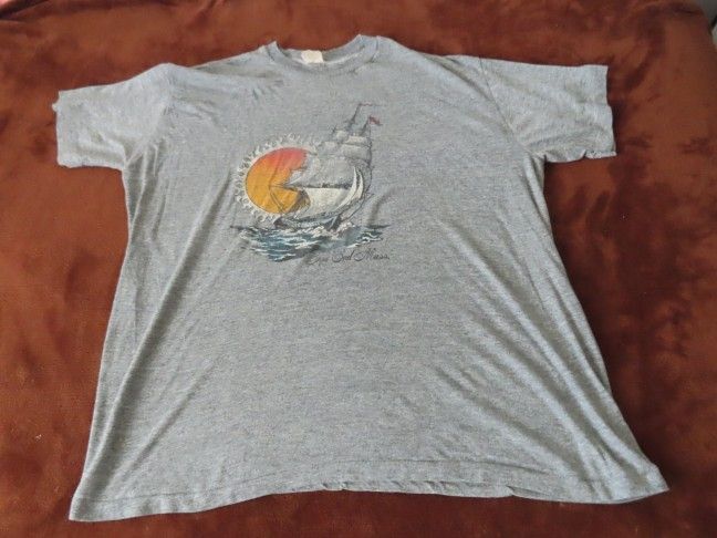 Vintage 80s Sport T by stedman ship sailboat Cape Cod TShirt Vtg Tee USA XL