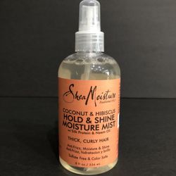 New Shea Moisture Coconut & Hibiscus Hold & Shine Moisture Mist 8 Fl oz.  