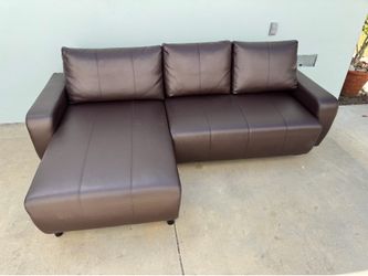 Dark brown leather sofa good condition