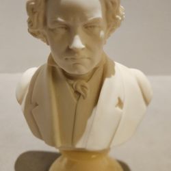 VINTAGE A. GIANELLI COMPOSITE CAST BEETHOVEN BUST STATUE MARBLE BASE MADE ITALY