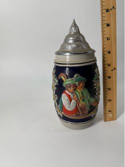 Vintage Gerz West Germany Beer Stein "ein susser kuss, ein hochgenuss" 9”