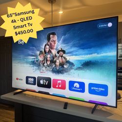 QLED Samsung 65” Smart Tv UHD HDR 4k! Excellent Picture