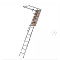 Louisville Ladder Energy Efficient 10 ft.- 12 ft., 22.5 in. x 63 in. Insulated Aluminum Attic Ladder with 375 lbs. Type IAA Load Capacity