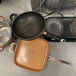 Cooking Dishes And Electric Stove 