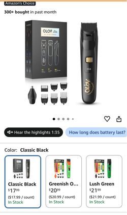 Electric beard trimmer, nose hair trimmer, and electric shaver for men; 10-in-1 grooming kit, cordless device – perfect as a gift for men (black)