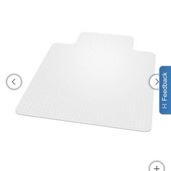 New Chair Mat for High Pile Carpet, 45 x 53 With Lip, Clear, by ES Robbins