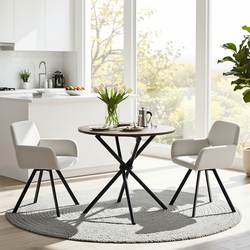 Homy Casa FONTANA DARK WALNUT 31.5" Round Dining Table for Home and Workspace