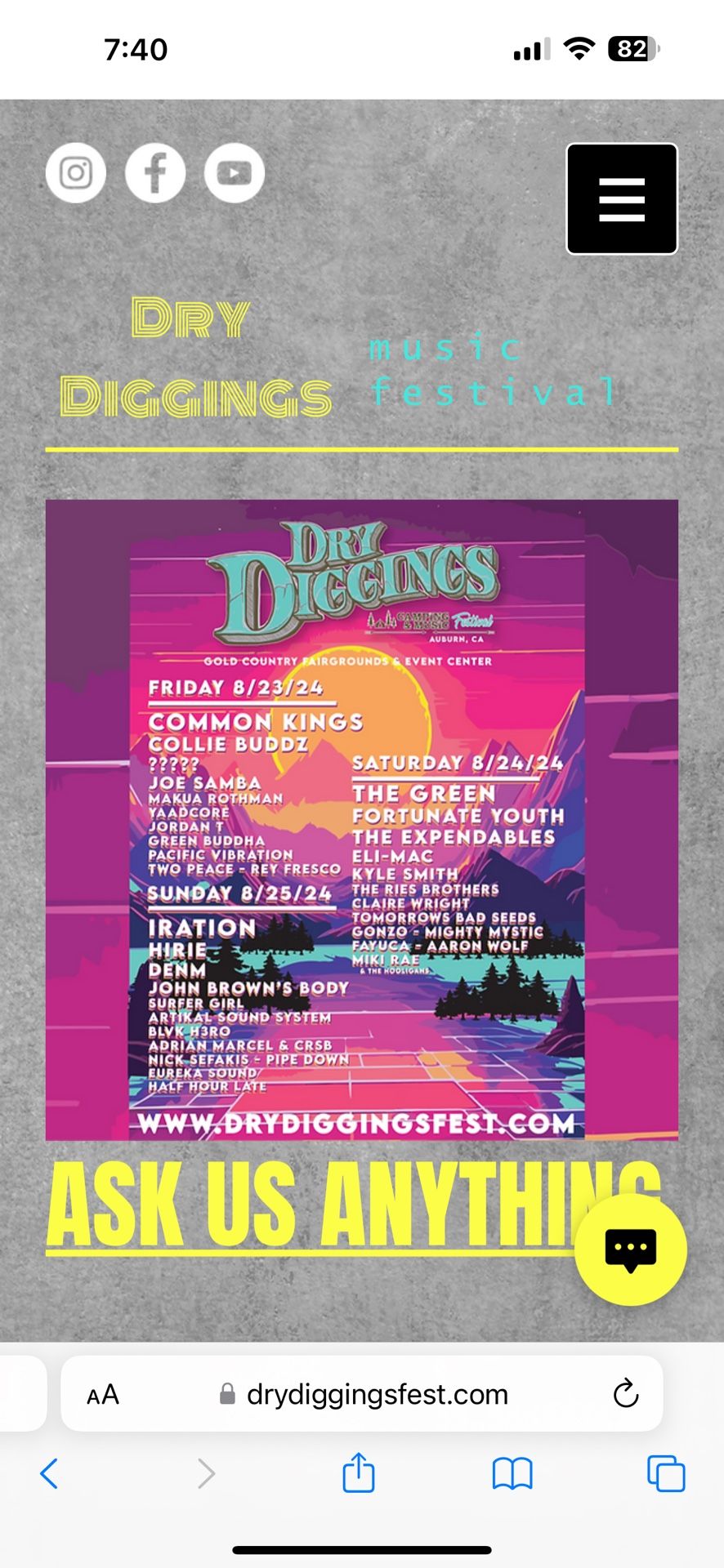 Dry diggings VIP tickets and Camping Pass