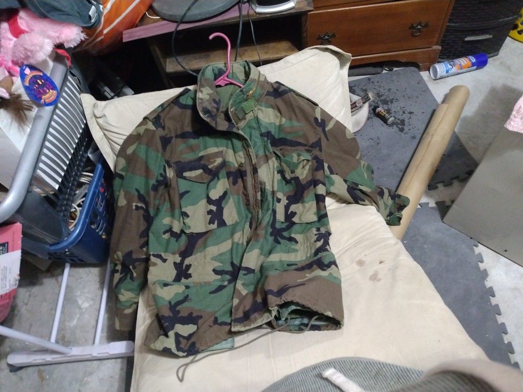 Green Camo Military Coat