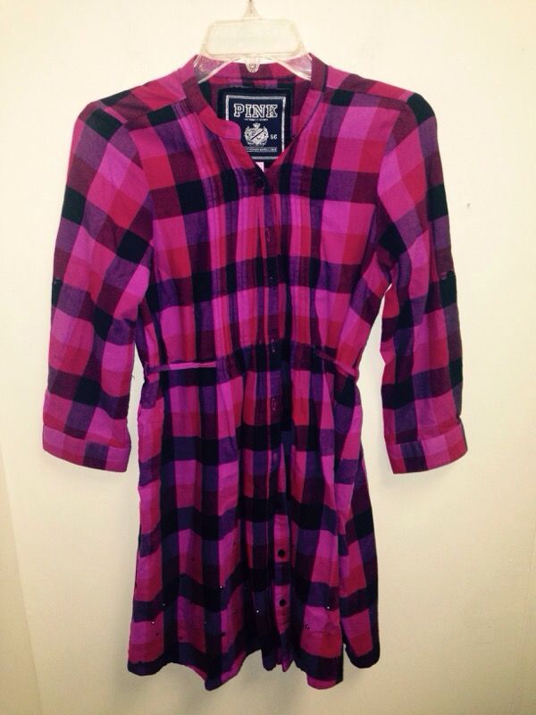 Women's Victoria's Secret PINK small pink plaid dress