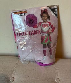 Spooktacular Creations Girls' Cheerleader Costume, Long Sleeve Cheerleader Outfit for Halloween Costume Size M 8-10 Years