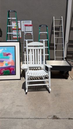 White Oakwood rocking chair