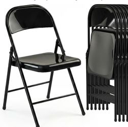 Metal folding chairs (6)6