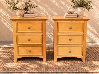 Real Wood Nightstand Pair