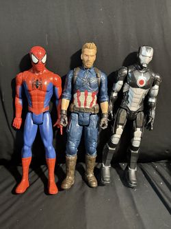 Marvel Avengers Action Figures – Spider-Man, Captain America & War Machine – Lot of 3