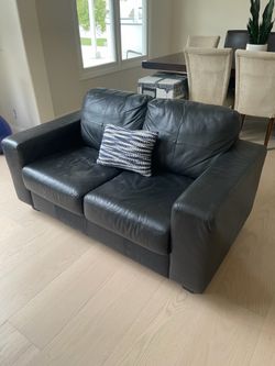 Black leather couch