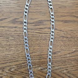 Vintage 90s Italy Figaro Sterling Silver 65 gram chain - 20 inches