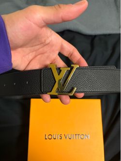 LV Black Leather Belt