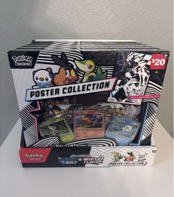 6 Pokémon TCG SV Black Bolt & White Flare Poster Collection Box Promo Booster.