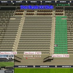 San Diego Football Club vs. Toluca F.C. Premium Club Section C108 Dos Equis XX 4th Row
