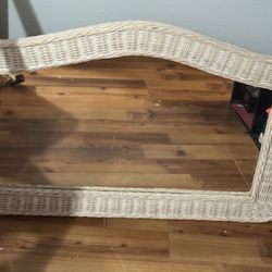 Mirror ,Blanket Rack Wood, Decor, Glass Top