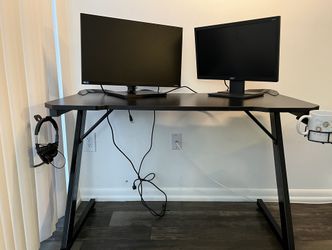Large stainless steel office desk