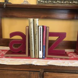 Leather Alphabet "A to Z" Letter BOOKENDS Faux Leather