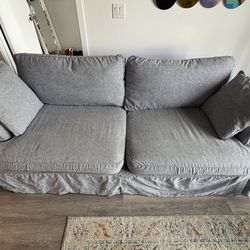 Rooms To Go Blue Stripe Cotton Couch