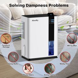 NineSky Dehumidifier 98 Oz. (800 sq. ft.) with Auto Shut Off New in box