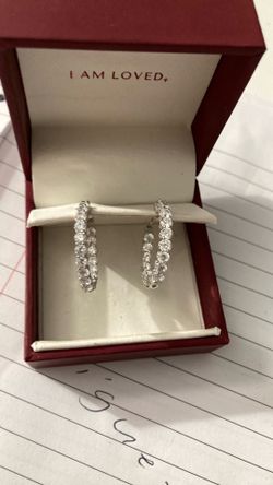 White Cubic Zirconia Platineve Earrings set of 2 9.99ctw