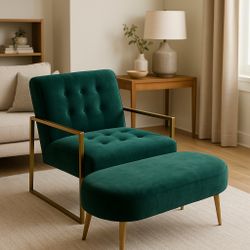 accent chair + matching ottoman set